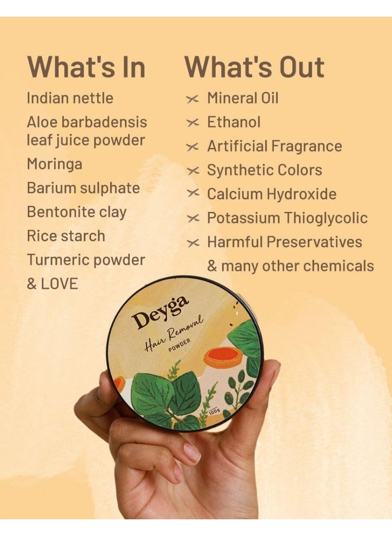 Deyga Instant Hair Removal Combo - Hair Removal Powder 100g + Aloevera Gel 100g - Image 4